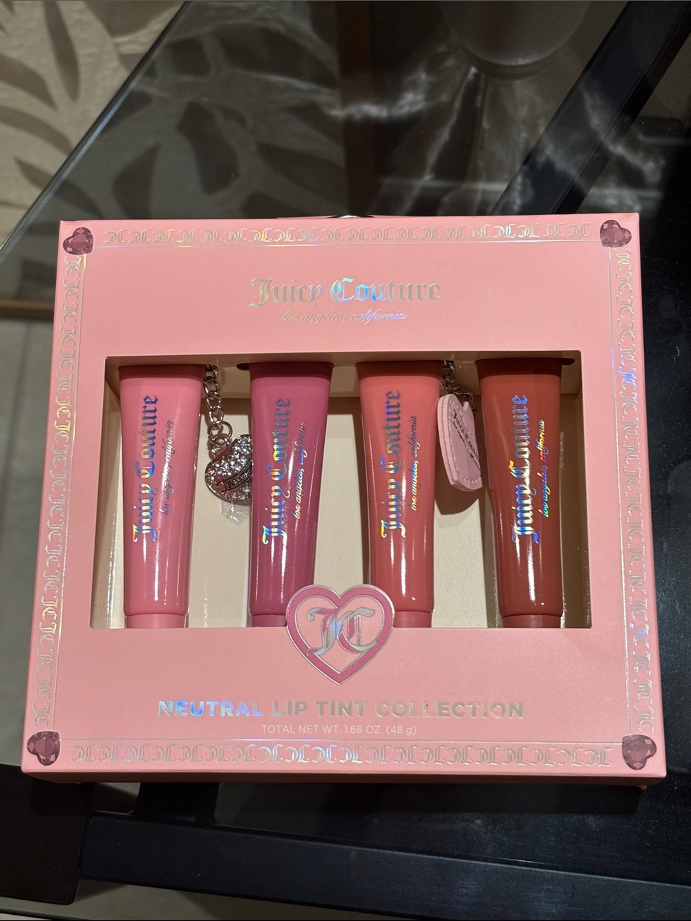 Juicy Couture Lip Tint Set - Light Pink, Rose Pink, Peach, Warm Brown